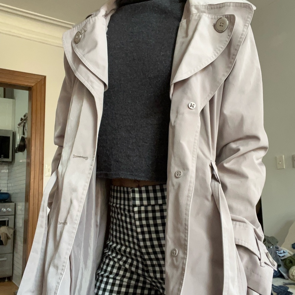 London Fog Cream Trench Coat with Classic Design
